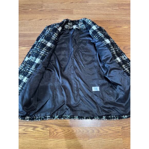 Veronica Beard Black wool Blend Crispin Tweed boxy oversized Coat size 10 - Picture 14 of 14